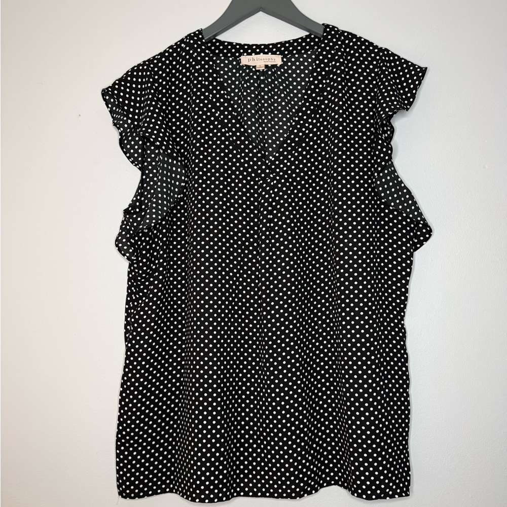 Philosophy Black and White Dotted Blouse